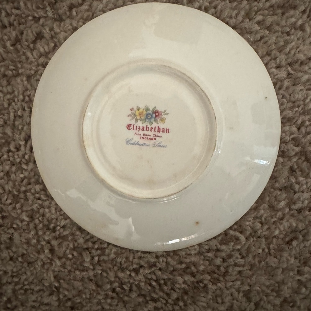 ELIZABETHAN England Fine Bone China Anniversary 2 Cup Saucer Celebration Series - Picture 4 of 7